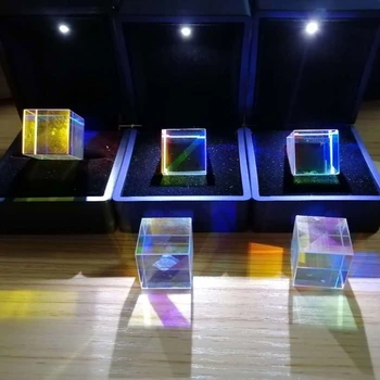 Barva-zbiranje Prizmo 6-stransko Svetlobo Kocka W/ Polje Svetlobe Barva Prizmo Kvadratnih Prizmo Optično Steklo Objektiva Preizkusu Instrumenta