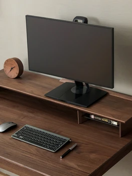 Masivnega lesa računalnik dvižno stojalo znanja minimalističen stojalo sodobni okvir, črni oreh monitor navadnih desk shranjevanje