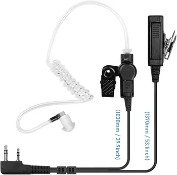 VSF-K02 2 Pin Akustična Cev slušalka Walkie Talkies Slušalka z PRITISNI in Micfor UV-5R,TH-F6 TK-2170 dva načina radio