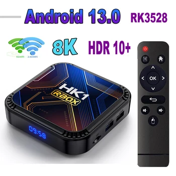 HK1 RBOX K8S Android 13 TV Box Quad Core Rockchip RK3528 RAM 2 gb in 4 gb ROM, 16GB 32GB 64GB 8K 2.4 G 5G Dvojno Wifi BT4.0 Media Player