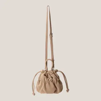 Priljubljena nišo design korejskem slogu naguban mehko usnje vrvico prenosni vedro vreča motnega, retro, cross-body bag tote vrečko