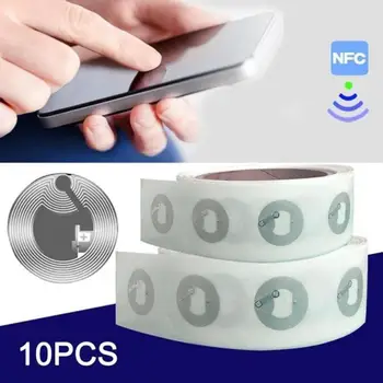 10pcs Oznake NFC DIY 213 Nalepke Za IPhone, 13.56 MHZ 25 mm Čip Univerzalne Etikete, značke In Vse NFC Telefonov 144/504/888 Bajt