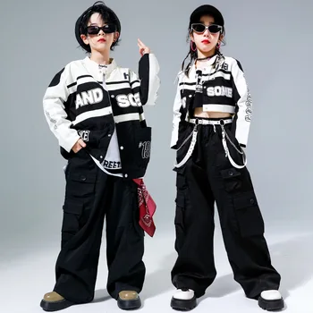 Dekleta Hip Hop Motorno Kolo Šport Odrezana Suknjič Tovora Hlače Boys Street Dance Plašč Oblačila Določa Otroci Ulične Otrok Jazz Kostum