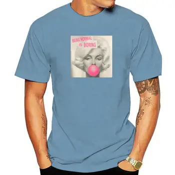 Pa Normalno Je Dolgočasno Marilyn Monroe T-Shirt Moda Marylin Tiskanja Tshirt Moški Bombaž O-neck Majica s kratkimi rokavi Smešno Tees Harajuku