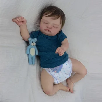 49 cm Ročno Prerojeni Lutke Rosalie Srčkan Prerojeni Spalna Baby Doll Dekle z Roko-Zakoreninjena Rjave Lase Otroci Darilo
