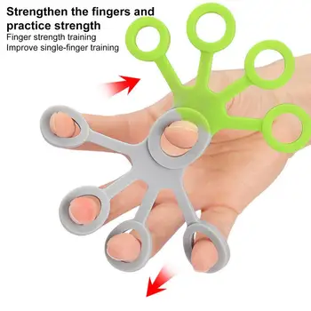 Strani Strengthener Silikonski Prst Nosila Roko Prijemala za Večkratno uporabo Strani Terapije za Oprijem Moč Prst Vaditelj Svetle Barve