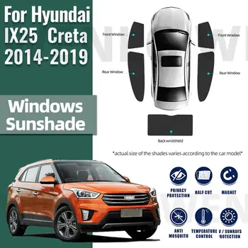 Za Hyundai IX25 Creta 2014-2019 Magnetna Avto Dežnik Ščit Prednje Vetrobransko steklo Okvir Zavese Zadnja Stranska Okna Nedelja Odtenki