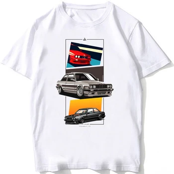 Retro Legenda Nemčiji Turbo - E34 M5 T Shirt Poletje Moških Kratkimi Rokavi Stare E30 M3 Klasičen Avto T-Shirt Hip Hop Fant Priložnostne Bela Tees