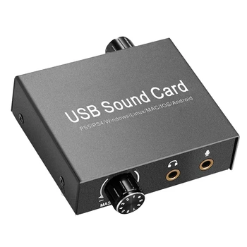 USB-C Zvočno Kartico Avdio Zunanje 3.5 Mm, Mikrofon Zvočno kartico, zvočno kartico Za PS4 Prenosni RAČUNALNIK Slušalke, USB Zvočno Kartico Trajno