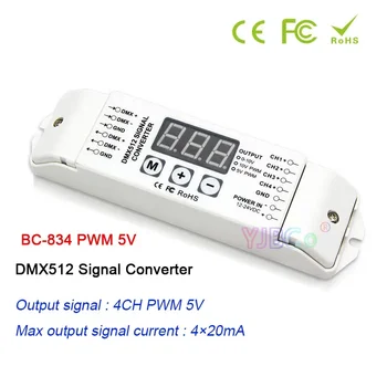 BC-834 0-10V/PWM 5V/PWM 10V DMX512 Signal Pretvornika 4CH DMX512/1990 signal 0-10V signal/PWM 10V /PWM 5V signal Dimmer 12V-24V