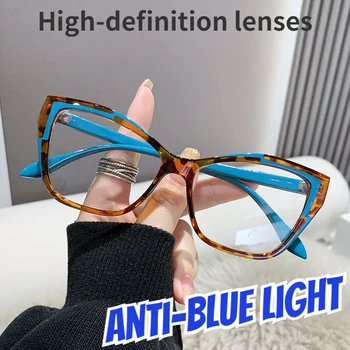 2023 Novo Leopard Cat Eye Glasses Okvir Ženske Retro Anti Modra Svetloba Blokiranje Očala Ženske Luksuzni Design Optičnih Očal