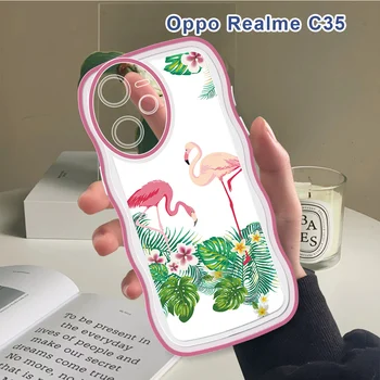 Primeri Za Realme C35 C55 C33 C30 C31 Val Mehki Silikonski Primeru Flamingo Hrbtni Pokrovček Shockproof Telefon Primerih