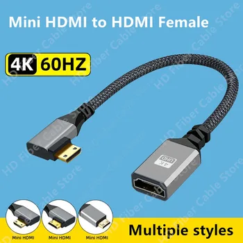Mini HDMI na HDMI adapter Kabel 4K@60Hz HDMI2.0 18Gbps 3D moški-Ženska pretvornik za Laptop Namizja za HDTV, Projektor, Fotoaparat