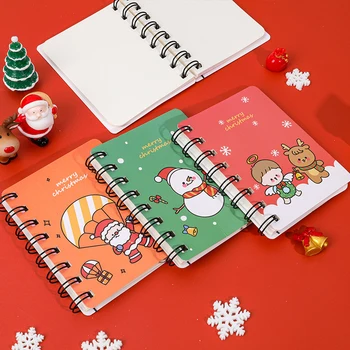Lepe Risanke Božič Tuljavo Zvezek Kawaii Santa Claus Elk Snežaka Prenosna Beležnica Knjiga Šoli Pisarniški Material Otroci Tiskovine