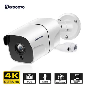4K CCTV POE IP Varnostne Kamere na Prostem Nepremočljiva Video nadzorna Kamera HD, 8MP Night Vision Spremljanje Bullet Fotoaparat H. 265