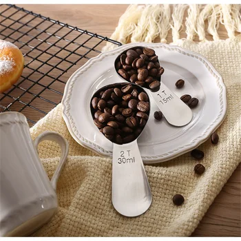 Vzdržljivost iz Nerjavečega Jekla Kave odvodne cevi & Merilne Žlice Coffeeware, Natančno Ergonomska Žlico - jedilni žlici 1 ali 2 jedilni žlici