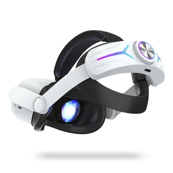1 KOS Trak Glavo Z 8000Mah Baterija Za Oculus Quest 2 Podaljša Dolžina Nastavljiva Elite Trak VR Zamenjava Plastike (Bela)