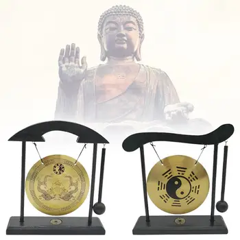 2023 Mini Namizje Gong Tabela Kitajski Gong Dekoracijo Shui Mini Medenina Gong Bell Azijskih Vetru Zvončki Desk Feng Gong K2s1