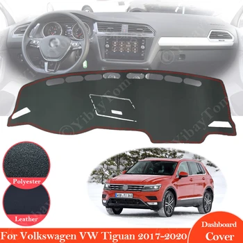 Za Volkswagen VW Tiguan MK2 2017 ~ 2020 Anti-Slip Usnje Mat nadzorna plošča Pokrov Pad Dežnik Dashmat Preprogo Dash Avto Dodatki