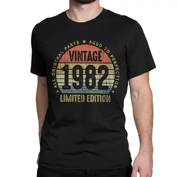 Vintage Rodil Leta 1982 so Vsi Originalni Deli, T Srajce za Moške Čistega Bombaža T-Shirt 40 Let Tee Shirt 40. Rojstni dan Darilo Oblačila