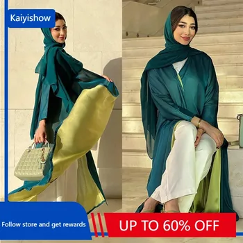 Muslimanski Moda Šifon Dubaj Abaya Dolge Obleke, Ženske, Islam Oblačila Tam Kaftan Kimono Afriške Obleke Za Ženske Musulman Djellaba