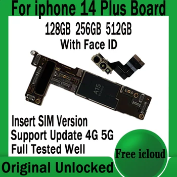 Matično ploščo Za iPhone 14 Plus Mainboard S Sistemom 128G 256G Original Odklepanje Logiko Odbor Celoten Preizkus delovanja Ploščo Čisto iCloud