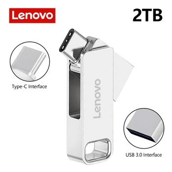 Lenovo Mini Pen Drive Pomnilnik Prenosni Nepremočljiva U Disk 2TB 1TB 512GB Visoke Hitrosti USB3.0 Prenos Podatkov Kovinski USB ključek