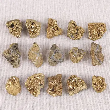 DIY Nakit Izdelavo Mineralnih Osebkov Raw Gemstone Titana Geode Galvanizacijo Zlato Crystal Grozdov
