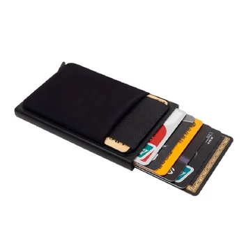 Slim Aluminij Denarnica z Elastičnost Nazaj Torbica ID Imetnik Kreditne Kartice Mini RFID Denarnice Samodejno Pop Up Banka Kartico Primeru