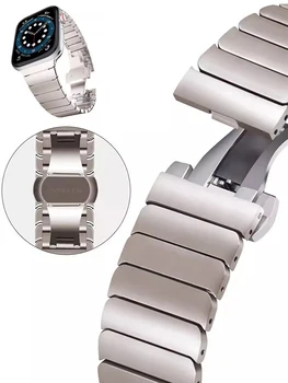 Iz nerjavečega Jekla, Trak Za Apple Watch Ultra Trak 49 mm 45 mm 44 41mm 40 mm Luksuzni Metulj povezavo Zapestnica iwatch Serie 9/8/7/6/SE
