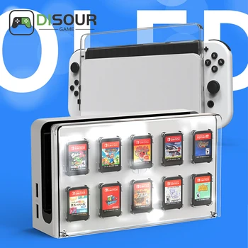 za Nintendo Stikalo OLED Polnilnik Dock Kritje Primera Z Igro Kartico za Shranjevanje Dustproof PC Trdo Lupino za Nintendo Stikalo Igro Primeru