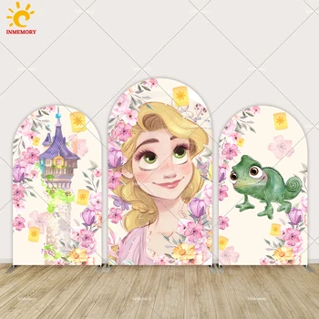 Zapleten Princesa Rapunzel Arch Ozadje Kritje Dekle Rojstni Dan Ozadja Disney Princess Birthday Dekor Transparent Steno Photo Booth