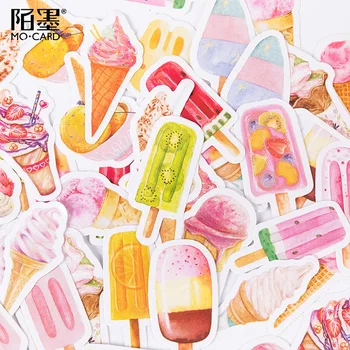 46pcs/primeru Kawaii Mini Nalepke Lep Ice Cream Ice Štapiću Cone Prodajni DIY Dekorativni Papir Pečat Nalepke