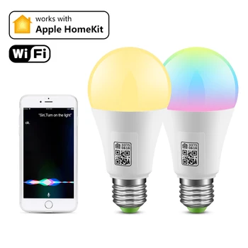 Za Apple Homekit LED Smart WiFi Žarnice Siri Glasovni Nadzor RGB+Bela+Topla Bela Noč Lučka Alexa Google Domači MFI Certified