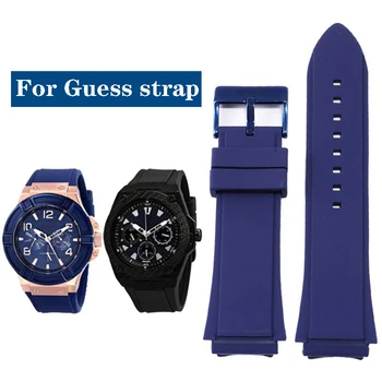 Mehke Gume Watchband Modra Barva Silikonsko Zapestnico za Uganiti W0247G3 W0040G3 W0040G7 Ure Band blagovne Znamke Šport jermenčki 22 mm