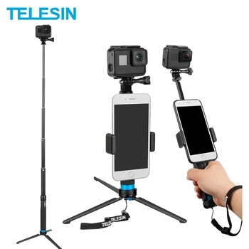 TELESIN 6 v 1 Podaljša Aluminij Zlitine Selfie Palico 360 Vrtenje Snemljiv Stojalo Držalo za Telefon za GoPro 12 11 Insta360