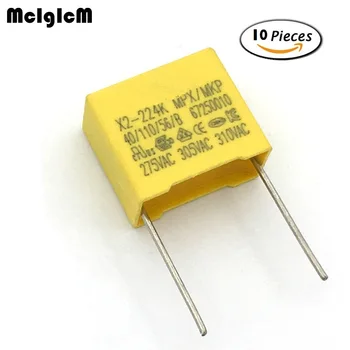 MCIGICM 10pcs 220nF kondenzator X2 kondenzator 275VAC Igrišču 15 mm X2 Polipropilen film kondenzator 0.22 uF