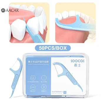 50Pcs/Box Nitke za čiščenje zob Zob Držijo Zob Izbirčen Žice Zobno Ustna Higiena Nega Čiščenje Med Zobmi Interdental Krtačo