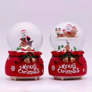 Božič Sneg Globus Namizni Dekor Sneg Mini Mini Dekorativno Božično Glasbo Kristalni Globus Ornament Darilo Za Otroke Dekle