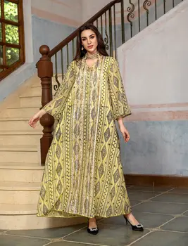 Abayas Za Ženske Luksuznih Dubaj Bleščica Afriški Muslimani Moda Obleko Caftan Marocain Večer Stranka Obleke Haljo Djellaba Femme 2024