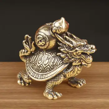 Bogastvo Medenina Dekor Dekoracijo Tabela Blaginjo Miniaturni Fengshui Sreče Dar Rekviziti Zmaj Skulpturo z Gourd Srečo Živali