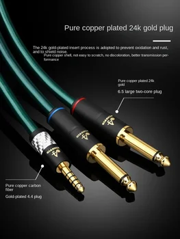 Hi-fi 4.4 mm dvojni 6,5 mm Uravnoteženo avdio kabel moški vtič 6N OCC Slušalke Kabel Za Slušalke izhod za Slušalke