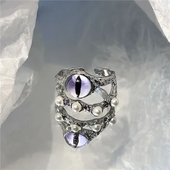 Lepe In Modne Shiny Cat Eye Nezakonitih Moonstone Žensk Ring Design Osebno Gemstone Prstan Nastavljiv