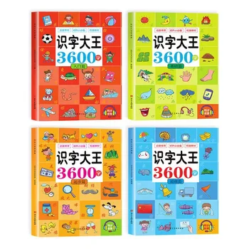 4Pcs slikanica 3600 Besede Kitajskih Znakov Pinyin Han Zi Preberite Zgodnje Izobraževanje Pismenosti Razsvetljenje Otroke v Starosti 3 Do 8 Let