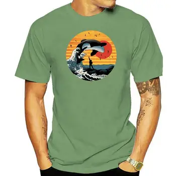 Orka Polno Luno t-shirt Gunma Surf Orca Willy Seaworld Vintage Retro Filmu, Shranite Živali Free Willy majica s kratkimi rokavi