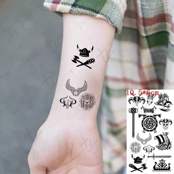 Nepremočljiva Začasni Tattoo Nalepke Piratske Ladje Ax Flash Tattoo, Tai Chi Ribe Roko Zapestje Ponaredek Tatto za Body Art, Ženske, Moški, Otroci