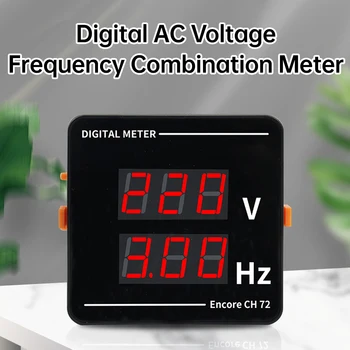 AC 50-500V Dvojno LED Digital AC Napetost Moč Frekvenco Kombinacija Meter Vgrajenih Voltmeter 10.0-99.9 Hz