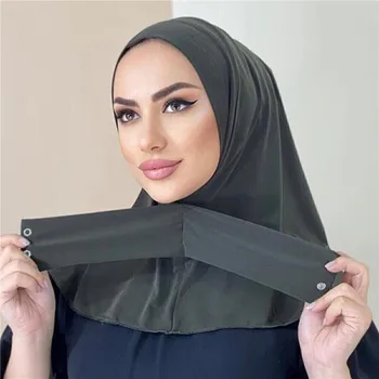 Nova Hitra Jersey Hidžab Undercap Hijabs za Žensko Muslimanske Ženske Hidžab Skp Polno Kritje Pripenjanje Zapiralo, ki ga Vodja Obloge Šal Islam Turban