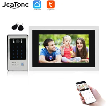 JeaTone 10 Inch IP Video Vrata Telefon Interkom WiFi Smart Doorphone z RFIC Nadzor Dostopa in Tuya Daljinsko Odklepanje, Pogovor, Zapis
