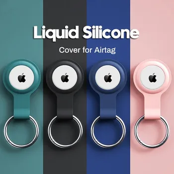 10pc Cover za Apple Airtags Primeru Tekoči Silikon Zaščitni Lupini tracker Pribor Anti-scratch Rokav Keychain Zraka oznako primeru